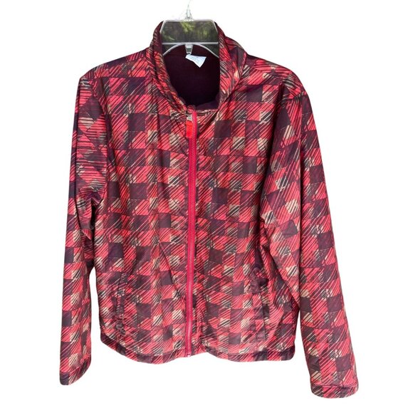 Red & Burgundy Plaid Reversible Jacket Zip Closure XXL (18) Made In China 4b - Picture 3 of 7